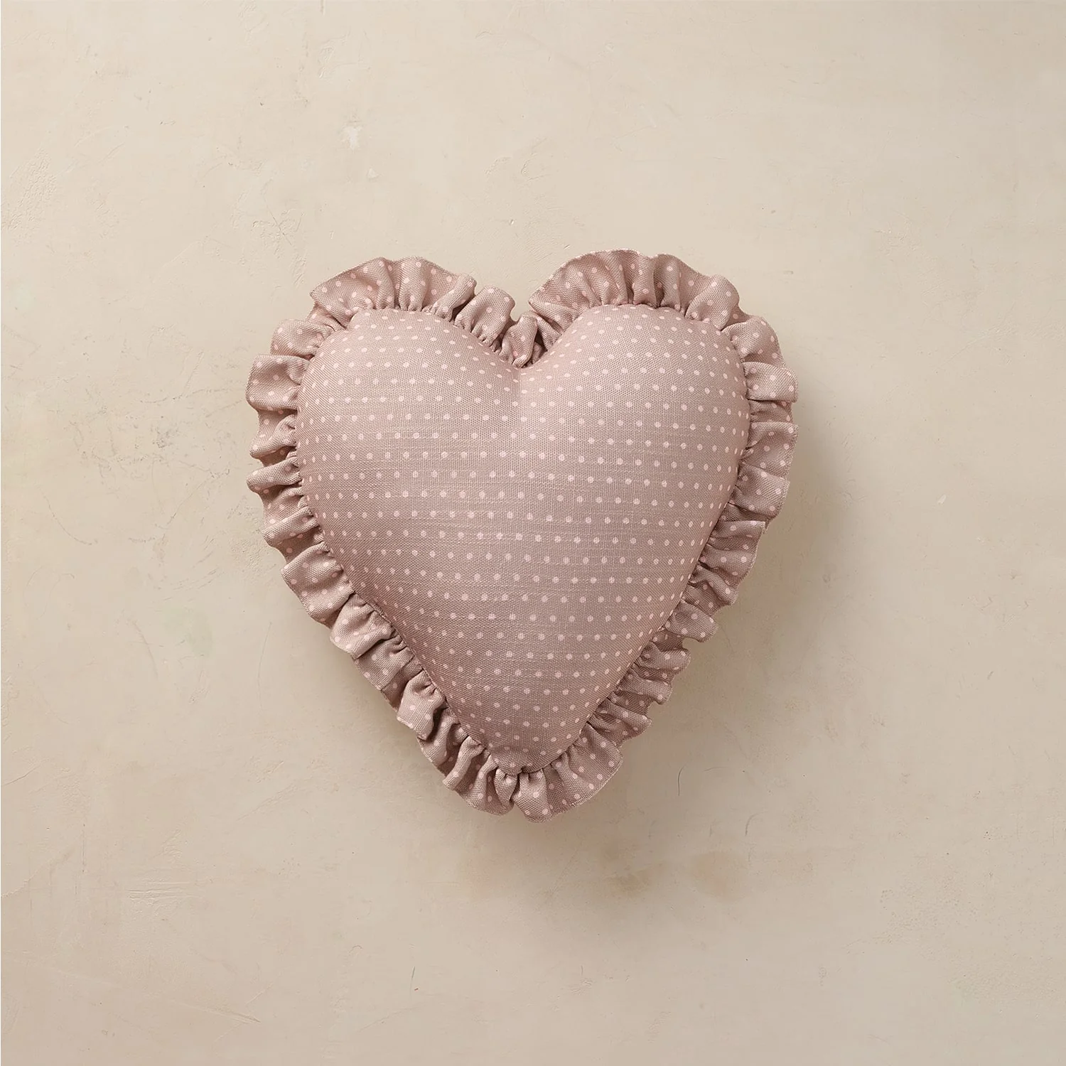 Heart Ruffle Pillow | Swiss Dot